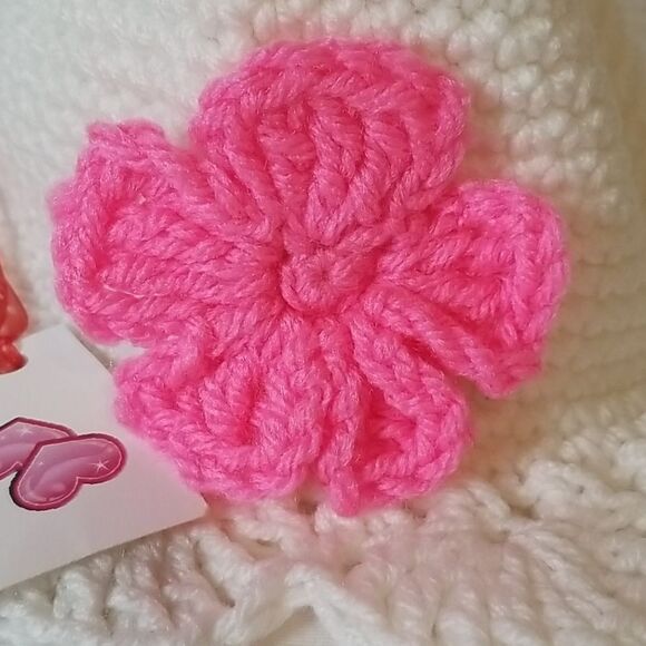 Handcrafted Crocheted White Sun Hat - Picture 2 of 5